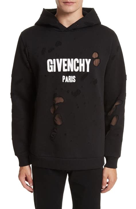 givenchy distressed hoodie fake|reversible Givenchy black hoodie.